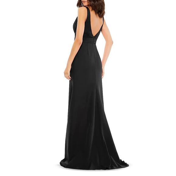 Mac Duggal Bow Shoulder V-Neck A-Line Gown - 14 - Picture 2 of 4